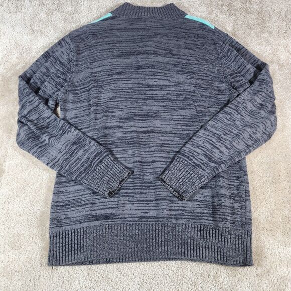 Carbon Sweater Mens L Gray 1/4 Zip Diamond Pattern Argyle Classic Preppy #283 - Picture 5 of 8
